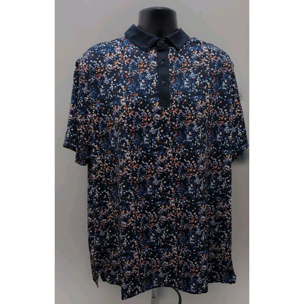 Walter Hagen Navy Floral Polo Shirt - Picture 2 of 5